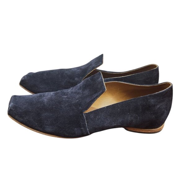 Cliff Dweller Suede Flats Navy Blue Minimalist Handmade Shoes Women’s Size 39 EU - Picture 5 of 12